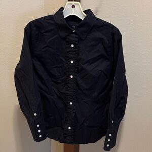 Lands' End Navy Button-Up Shirt